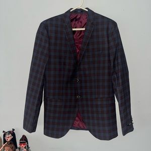 Mens Lightweight Plaid Suit Jacket [ Jack & Jones Premium ]